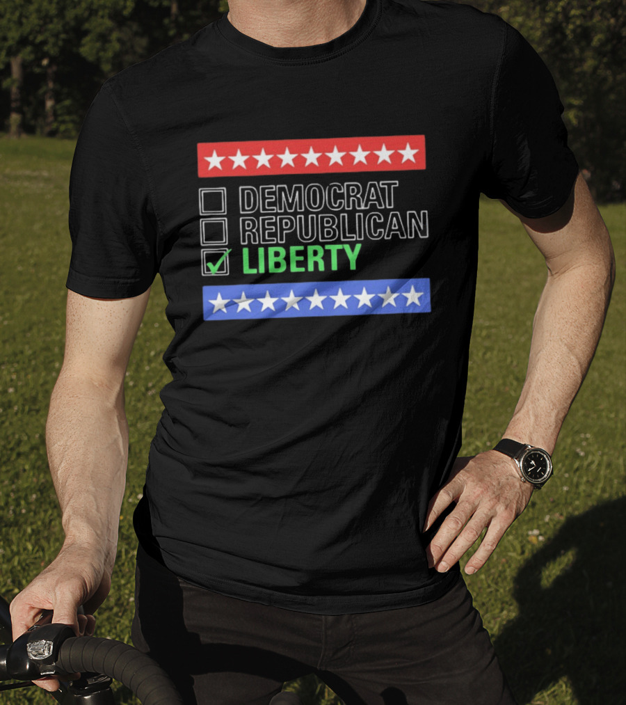 Liberty Checkbox Democrat Republican Stars Red Blue T-Shirt