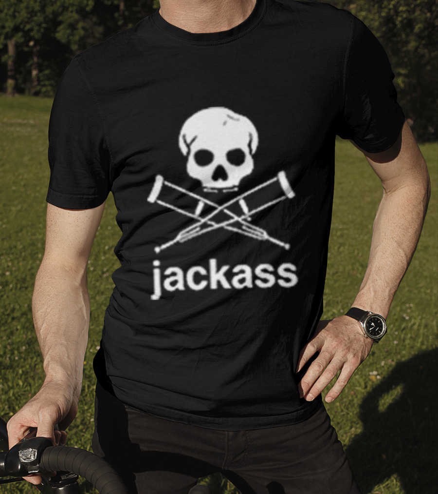 Jackass Skull Crutches Logo Ryan Dunn Toy Car Butt X Ray T-Shirt