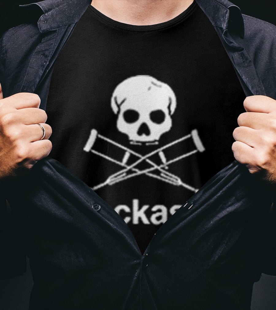 Jackass Skull Crutches Logo Ryan Dunn Toy Car Butt X Ray T-Shirt