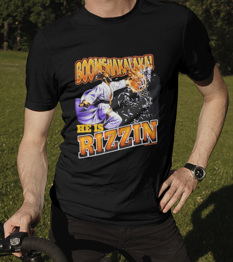 Boomshakalaka He Is Rizzin Jesus Easter Basketball Dunk T-Shirt