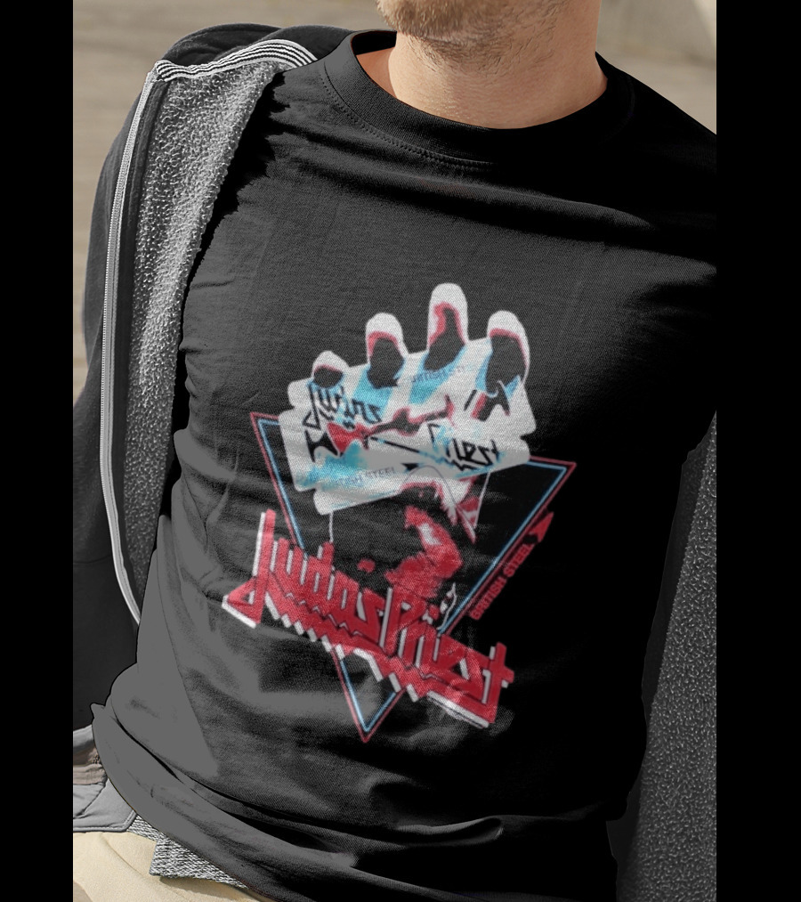 Judas Priest British Steel Hand Triangle Classic Rock T-Shirt