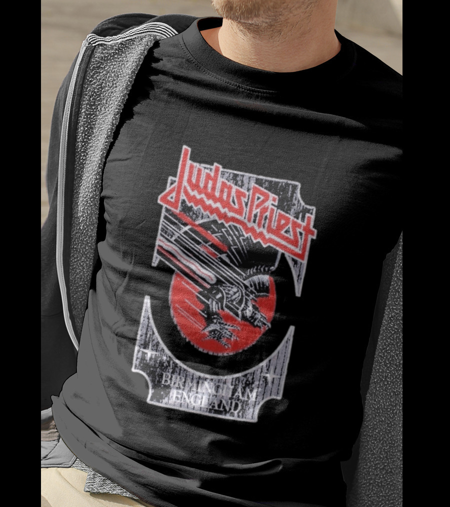 Judas Priest Birmingham England Silver Red Vengeance T-Shirt