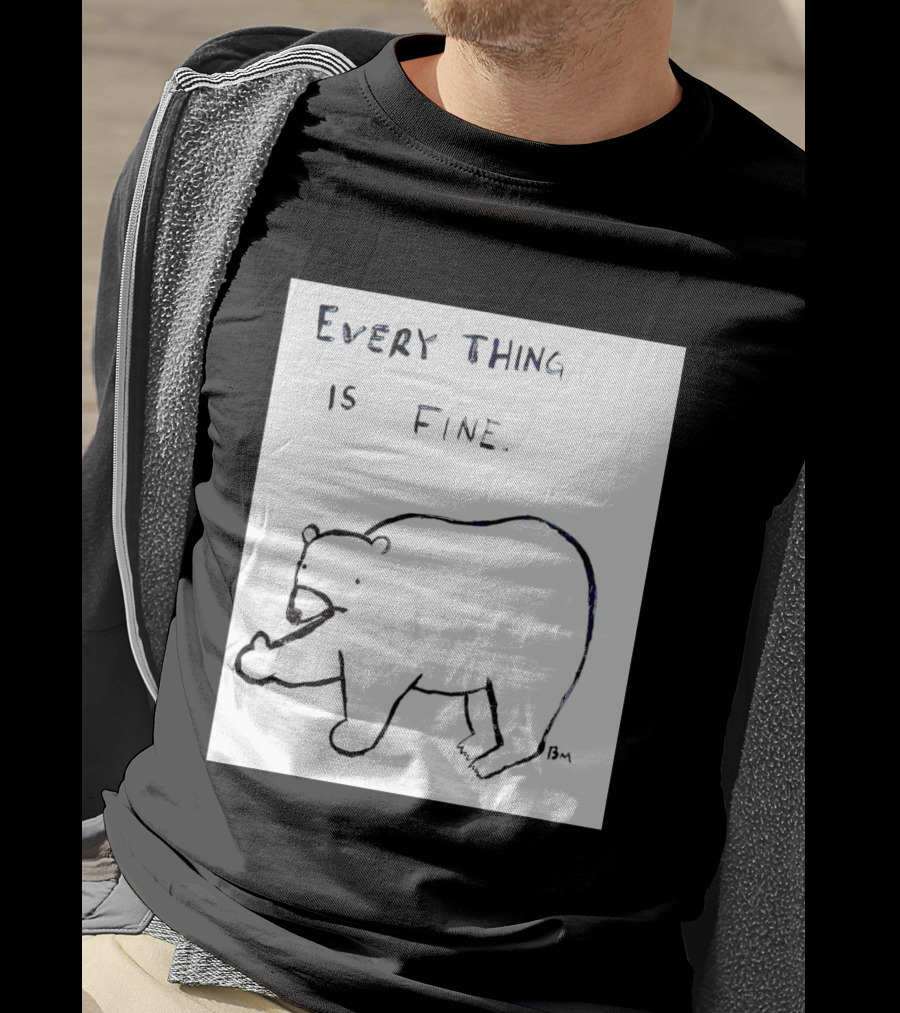 Every Thing Is Fine Bear Middle Finger Humor T-Shirt