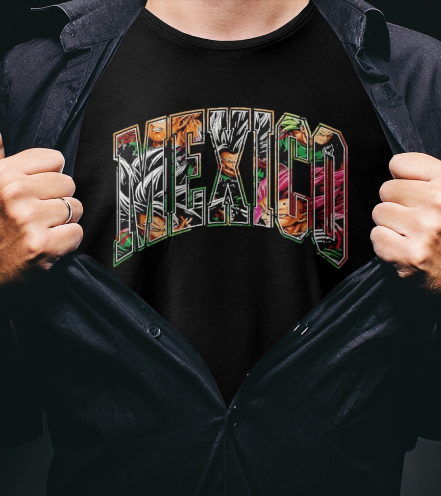 Mexico Goku Vegeta Gohan Broly Piccolo Dragon Anime T-Shirt