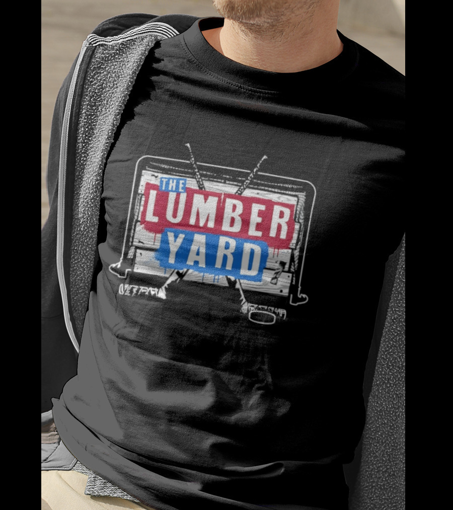 The Lumber Yard DNVR Hockey Sports Logo Hockey Rink Sticks T-Shirt