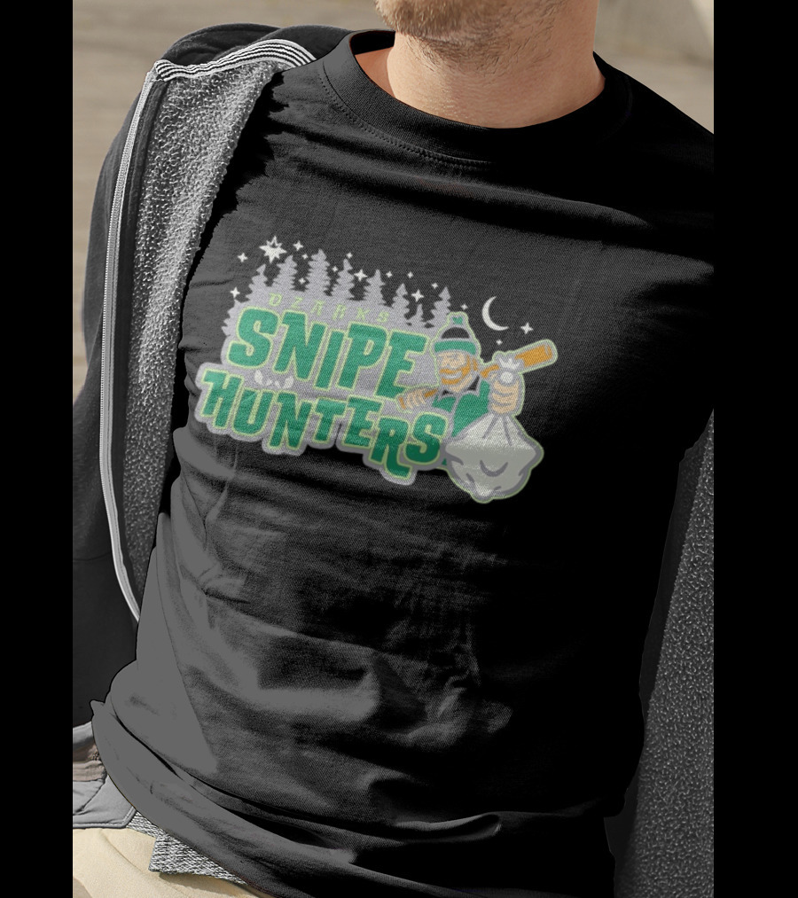 Ozarks Snipe Hunters Forest Adventure Moon And Snowflakes T-Shirt