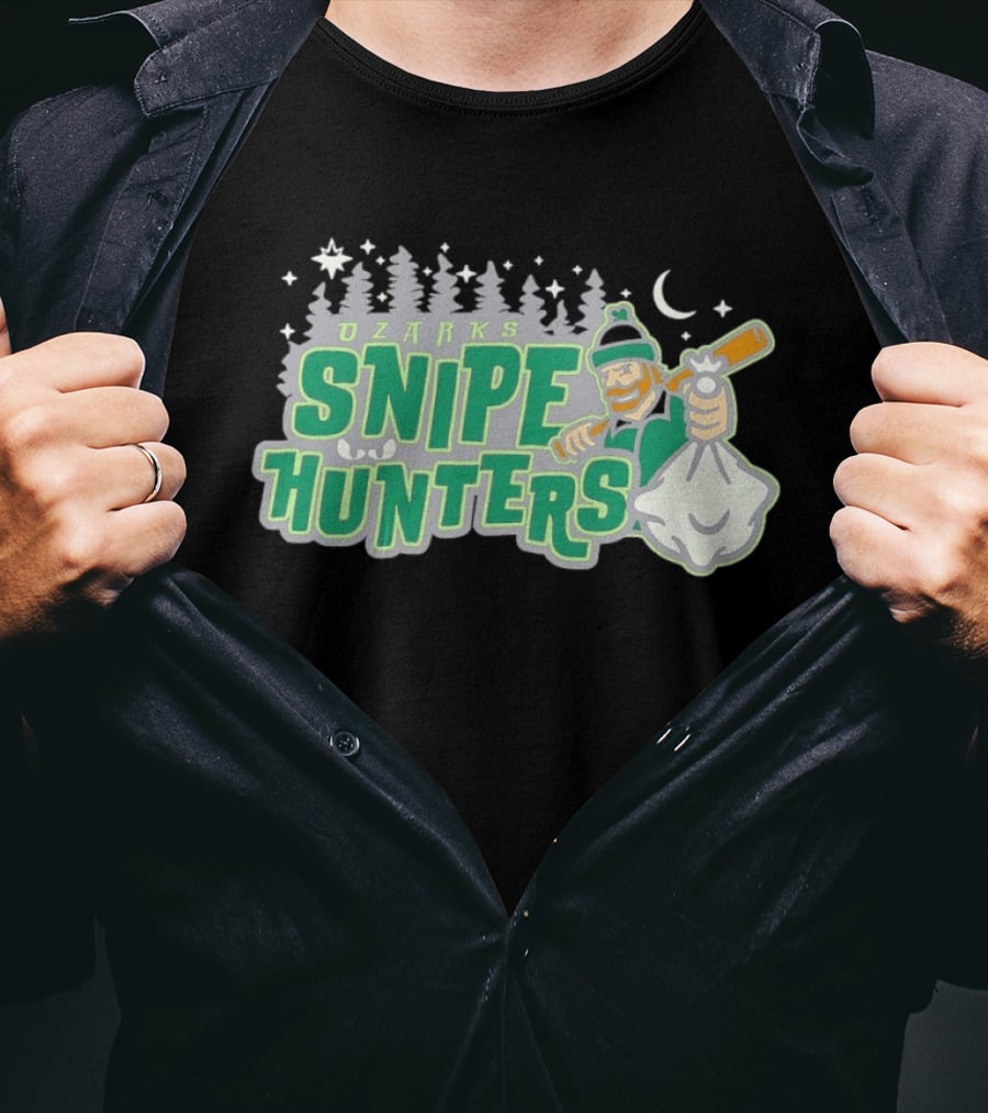 Ozarks Snipe Hunters Forest Adventure Moon And Snowflakes T-Shirt