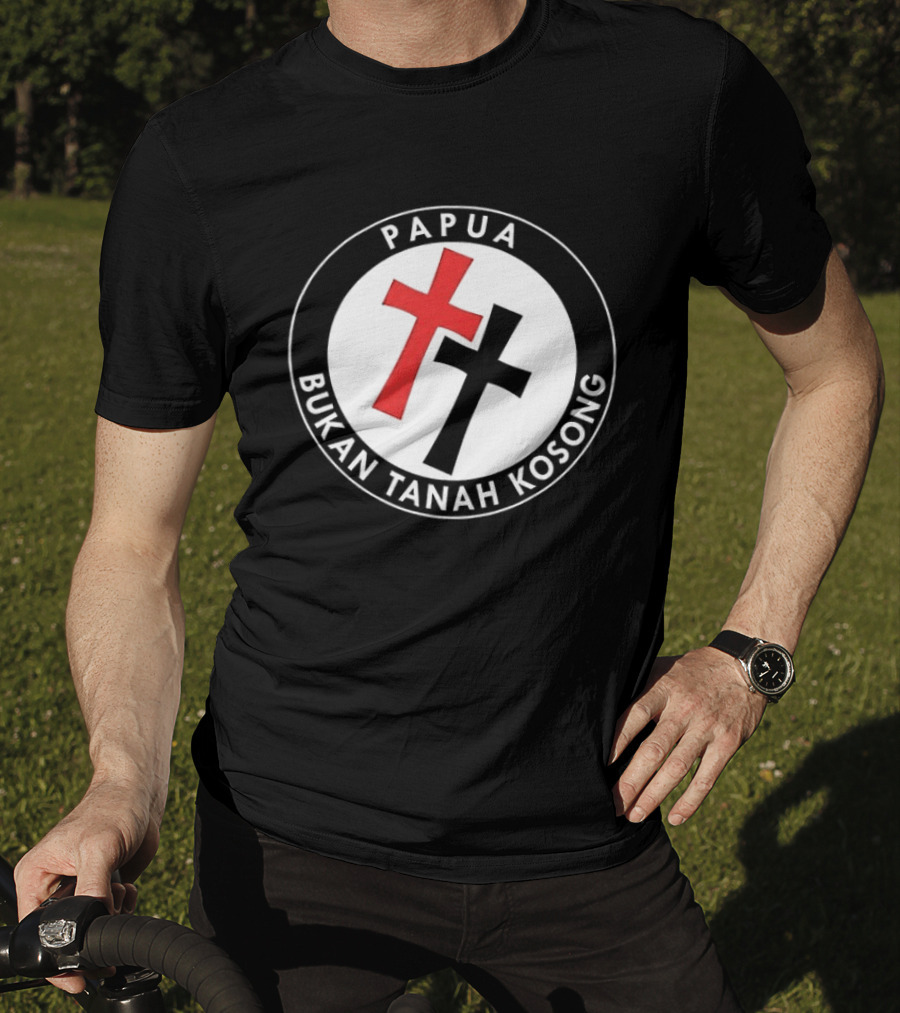 Papua Bukan Tanah Kosong Jaga Tanah Jaga Hutan Cross Symbol Two Sided T-Shirt