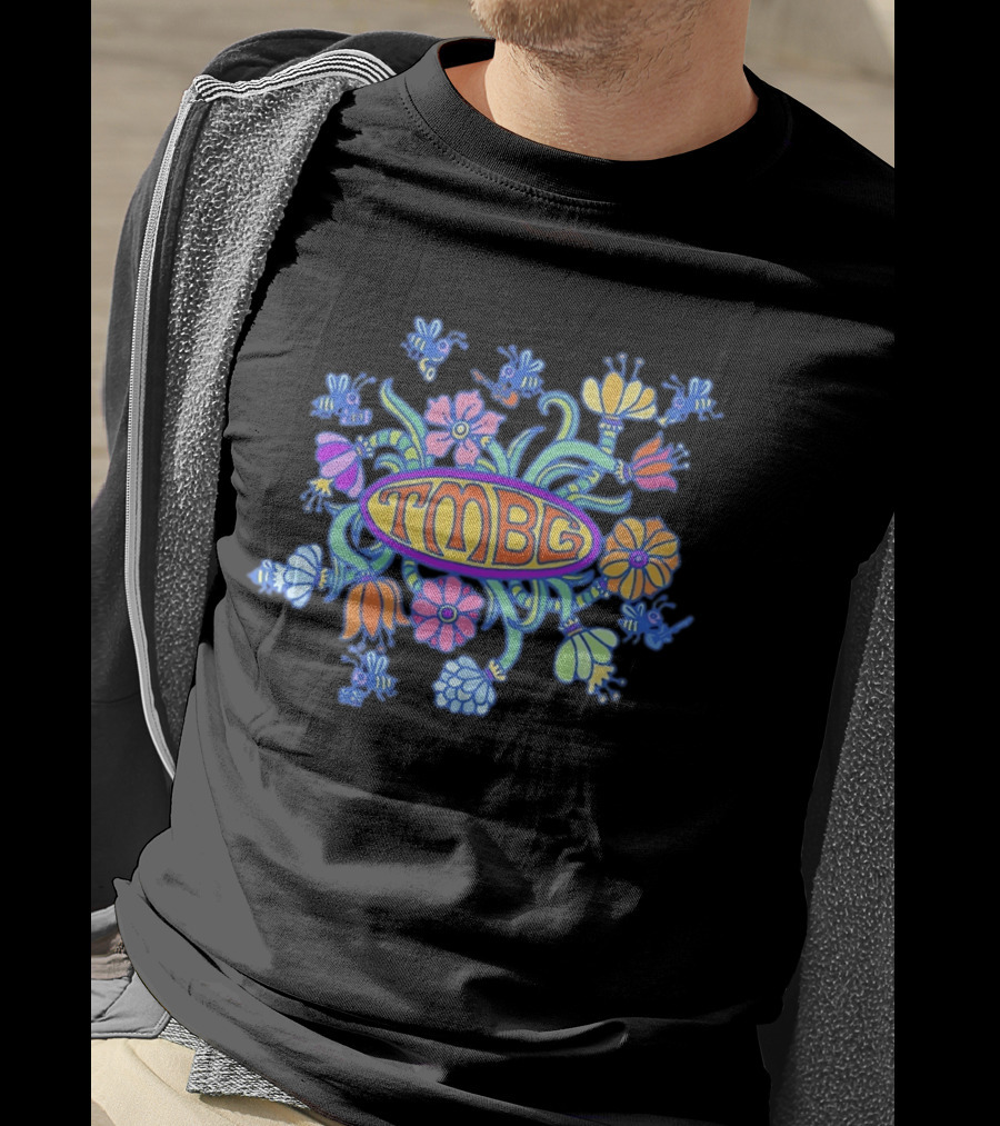 TMBG They Might Be Giants Band Floral Bees Flowers Oval T-Shirt