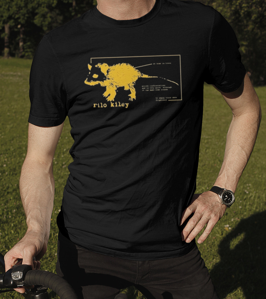 Rilo Kiley Possum Schematic Diagram With Bold Yellow Color T-Shirt