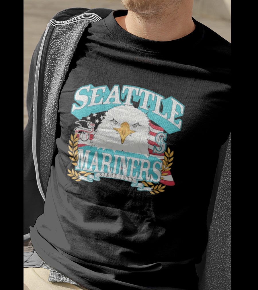Seattle Mariners American League Eagle Emblem 1977 Heritage T-Shirt