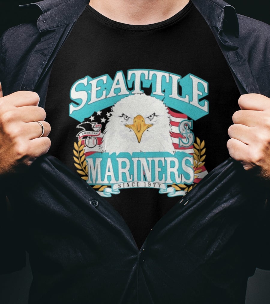 Seattle Mariners American League Eagle Emblem 1977 Heritage T-Shirt