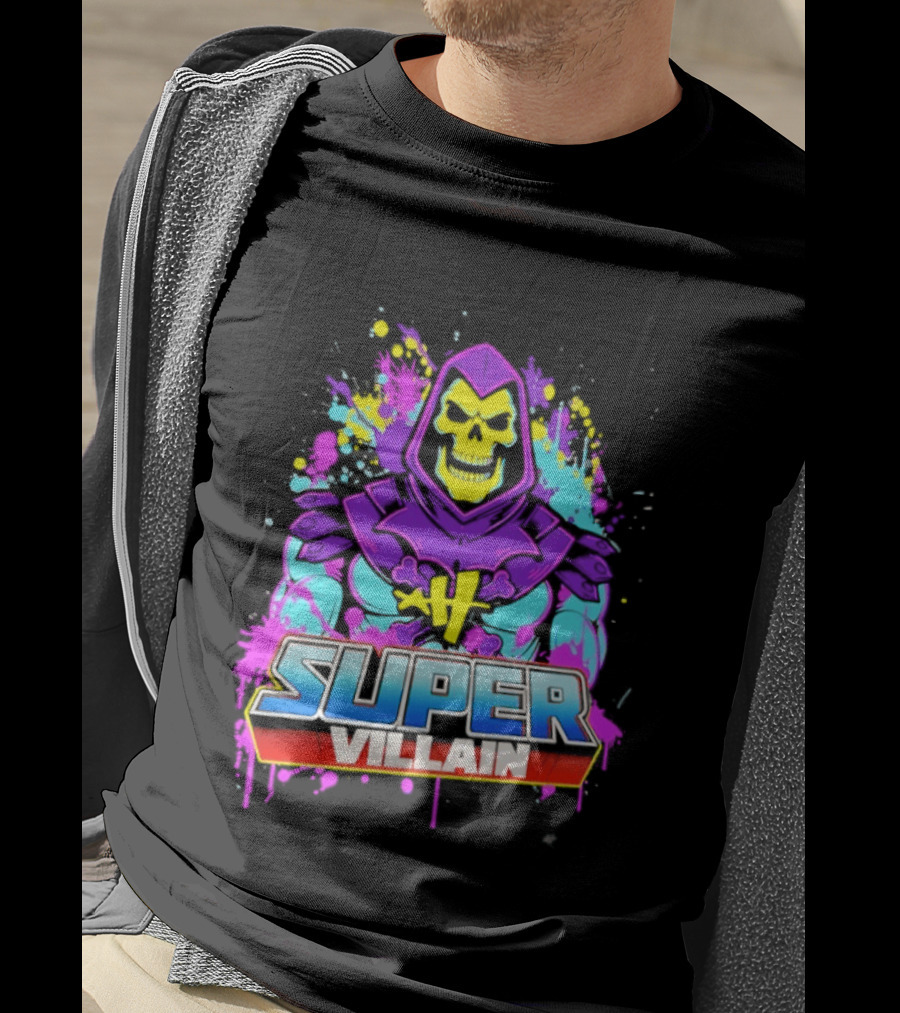 Skeletor Super Villain Masters Of The Universe Colorful Paint Splatter T-Shirt