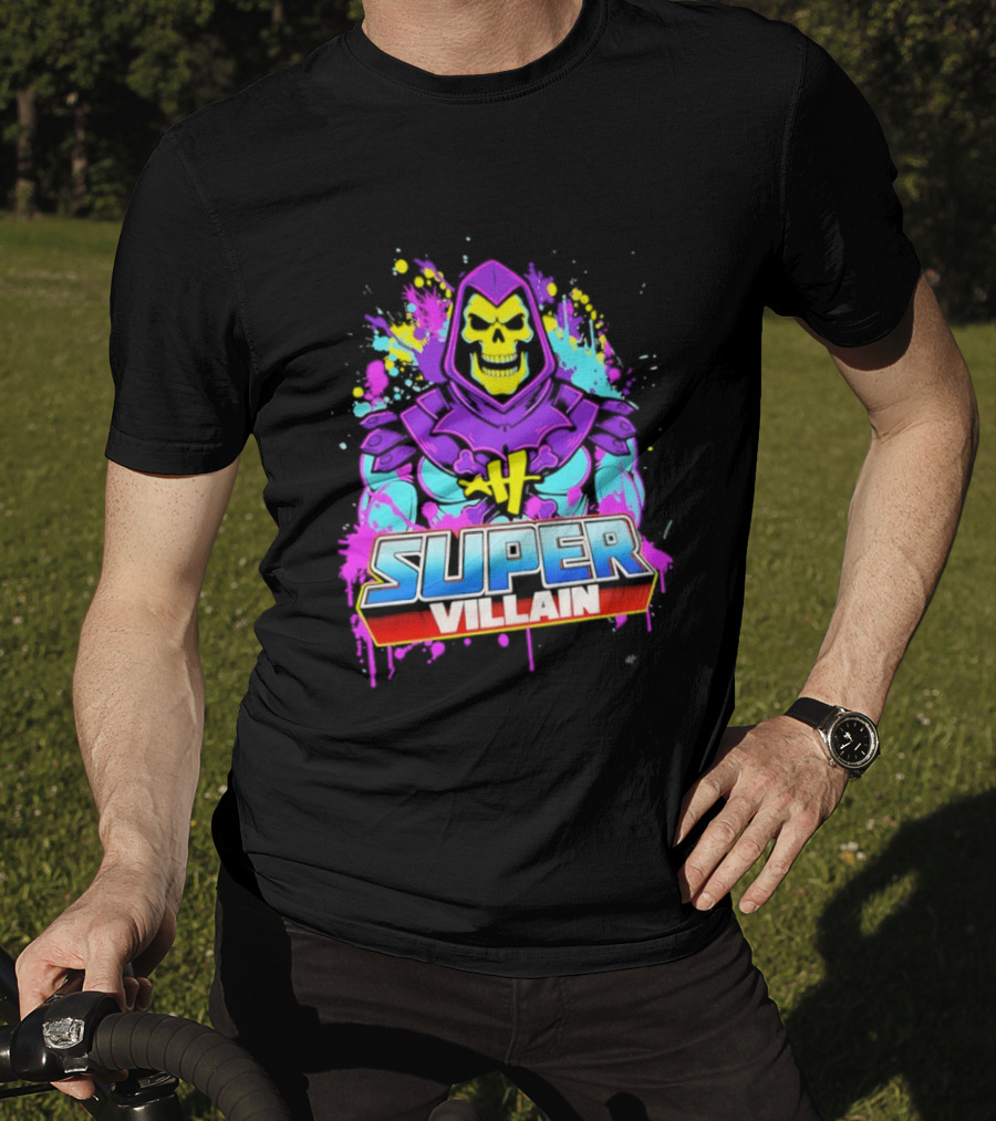 Skeletor Super Villain Masters Of The Universe Colorful Paint Splatter T-Shirt