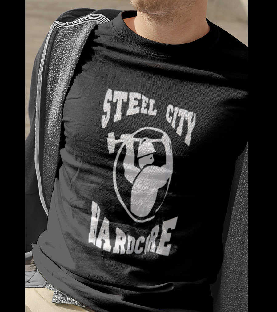 Steel City Hardcore Pittsburgh Worker Hammer Circle T-Shirt