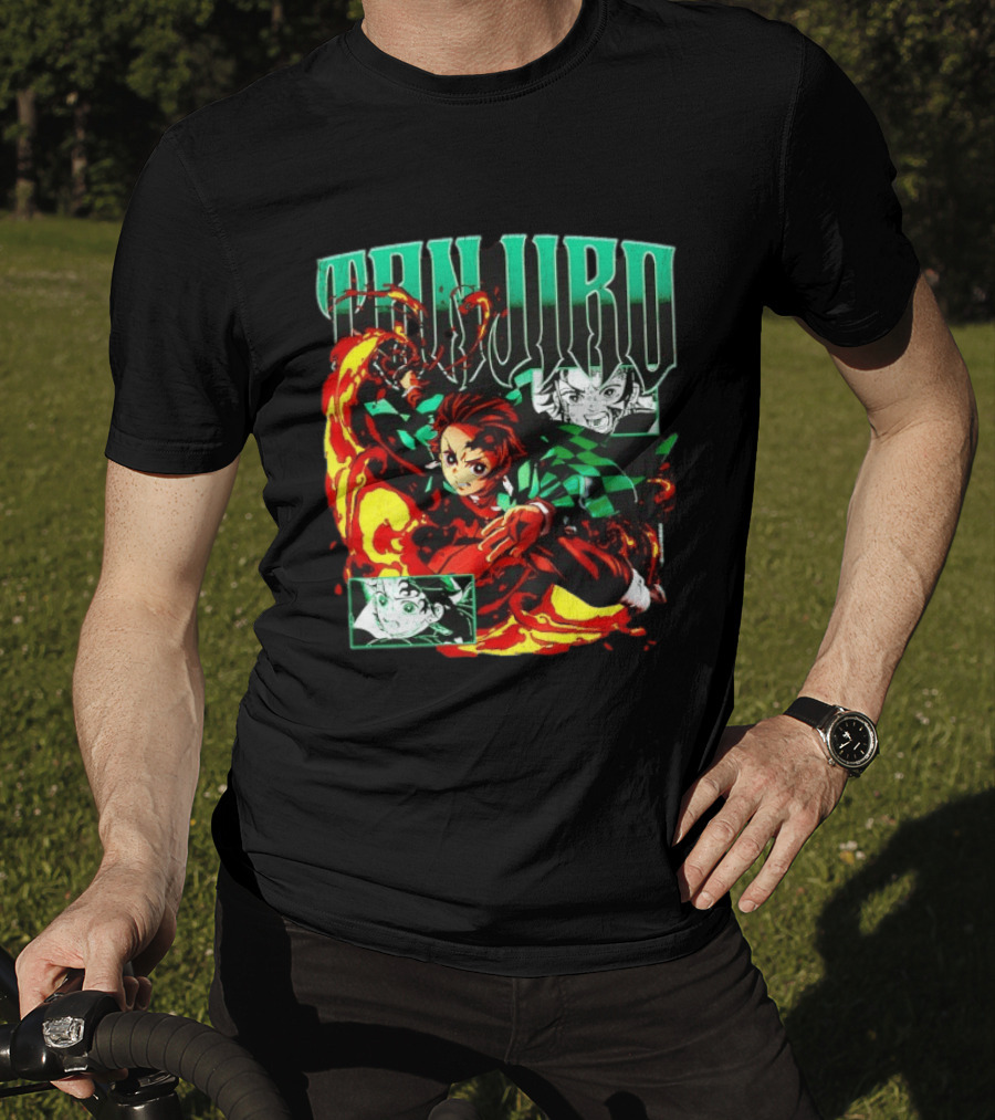 Tanjiro Kamado Flames Demon Slayer Anime Kimetsu No Yaiba T-Shirt