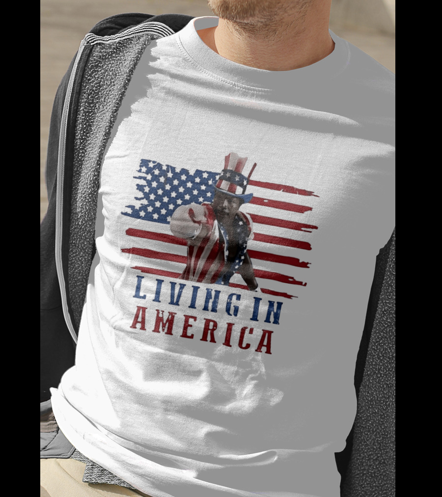 Apollo Creed Living In America Uncle Sam Flag Outfit T-Shirt