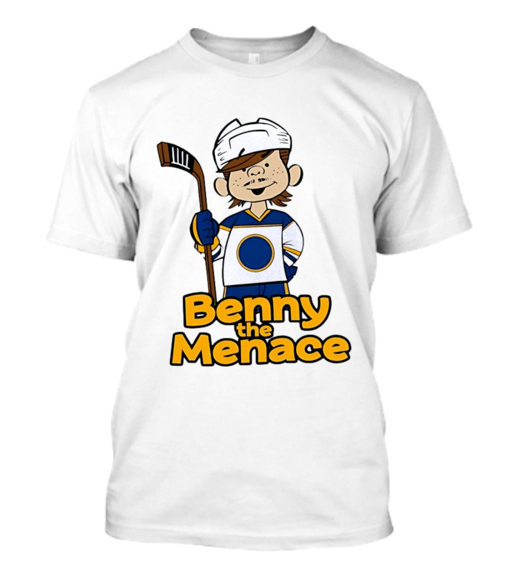 Benny The Menace Jordan Binnington St Louis Blues NHL Hockey Player Cartoon T-Shirt