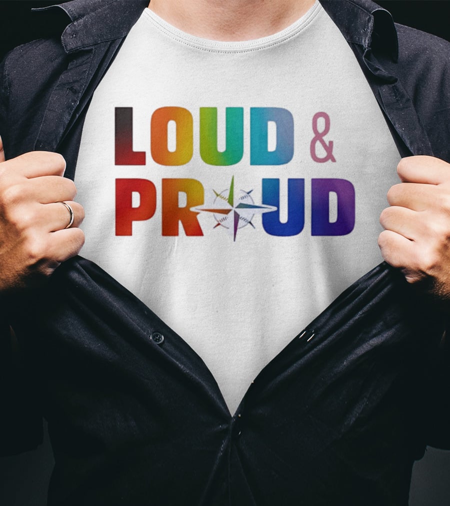Loud And Proud Pride Rainbow Compass T-Shirt