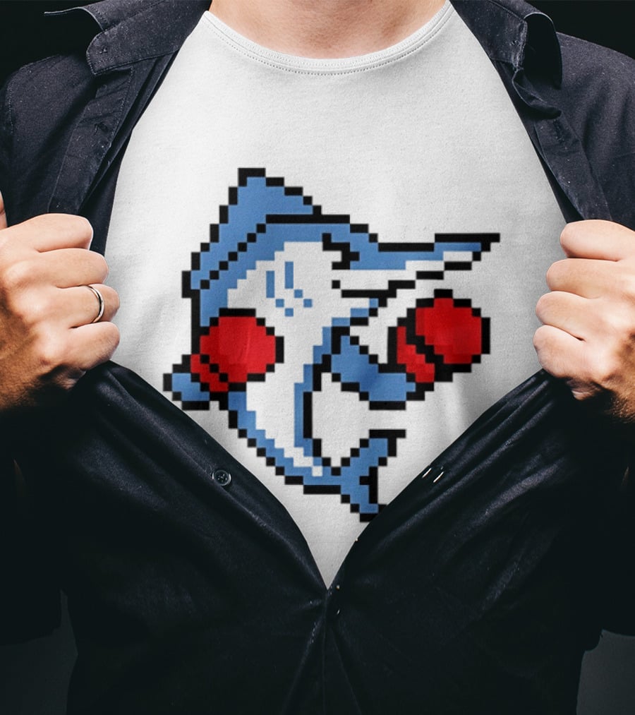 Miami Marlins 8 Bit Boxing Fish Pixel T-Shirt