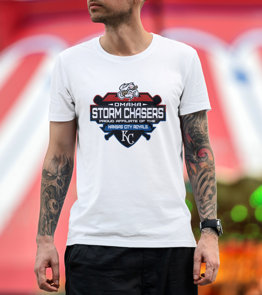 Omaha Storm Chasers Proud Affiliate Kansas City Royals KC Shield T-Shirt