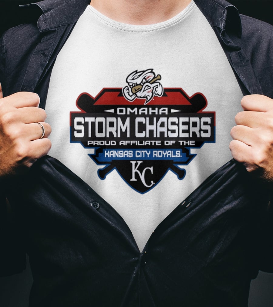 Omaha Storm Chasers Proud Affiliate Kansas City Royals KC Shield T-Shirt