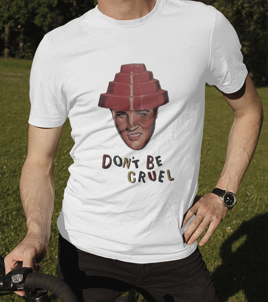 Elvis Presley Devo Hat Don't Be Cruel Pop Culture Icon Mashup T-Shirt