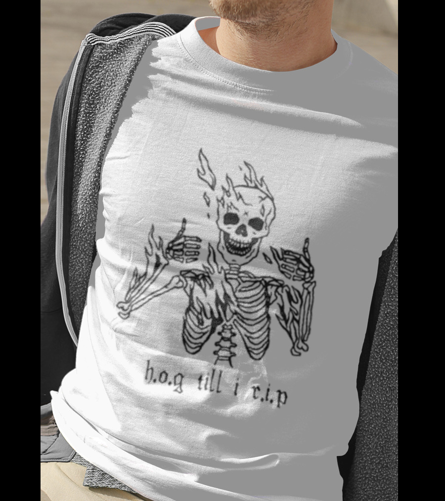 H O G Til I R I P Skeleton Motif T-Shirt
