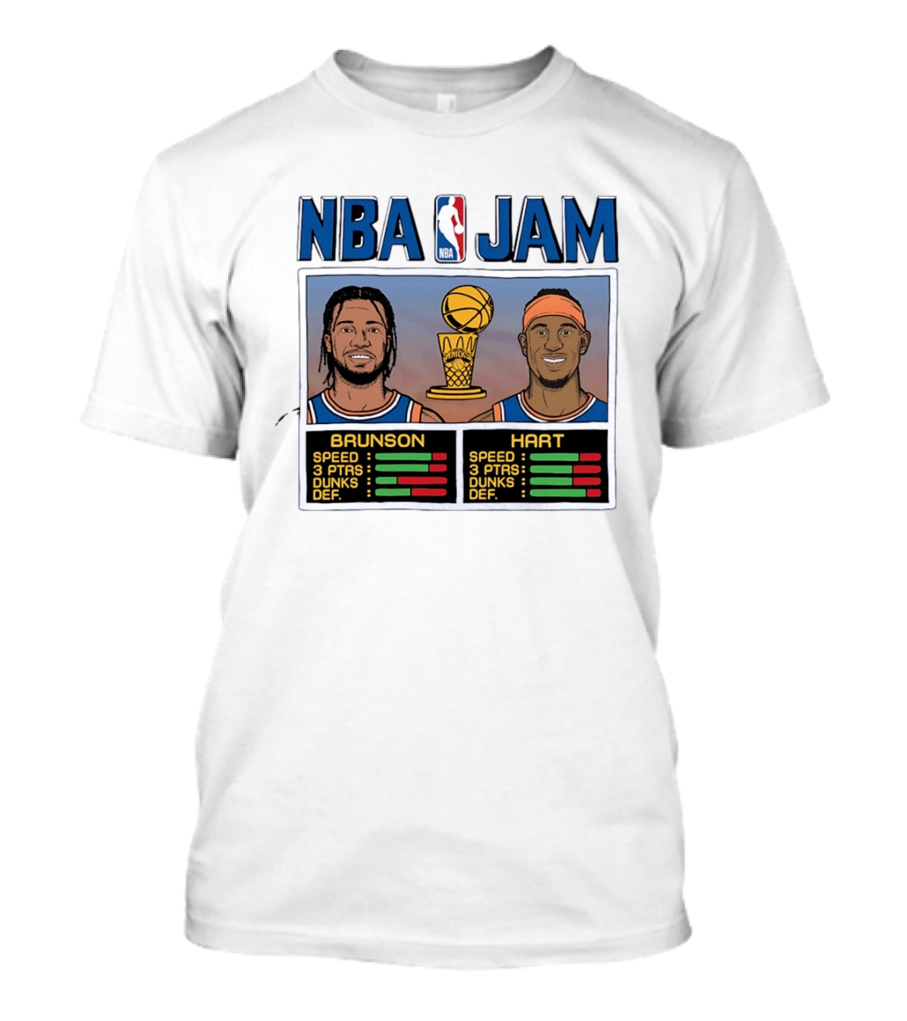 Jalen Brunson Josh Hart New York Knicks NBA Jam Stats T-Shirt
