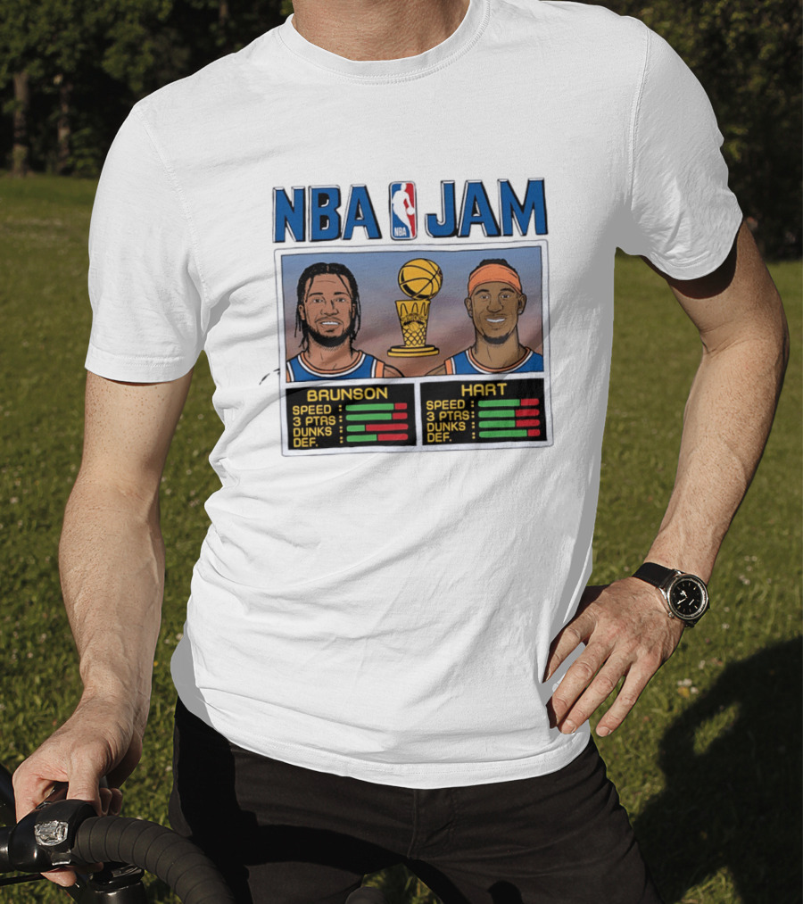 Jalen Brunson Josh Hart New York Knicks NBA Jam Stats T-Shirt