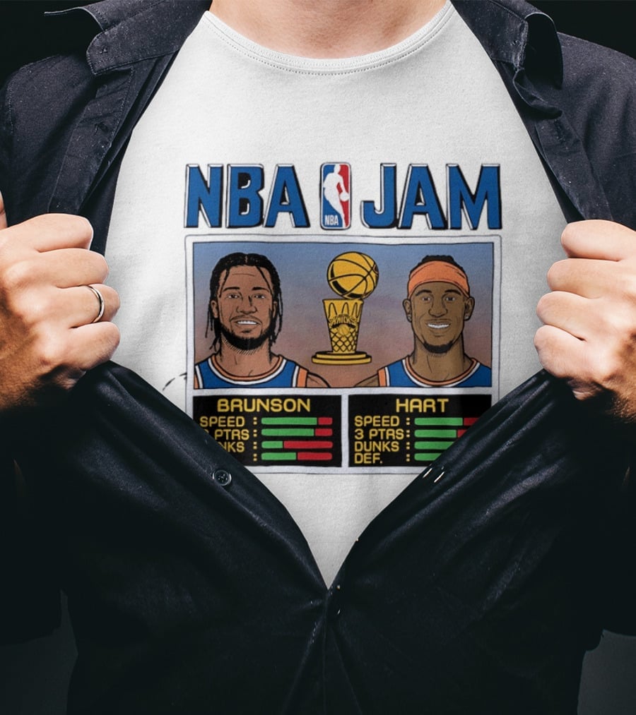 Jalen Brunson Josh Hart New York Knicks NBA Jam Stats T-Shirt
