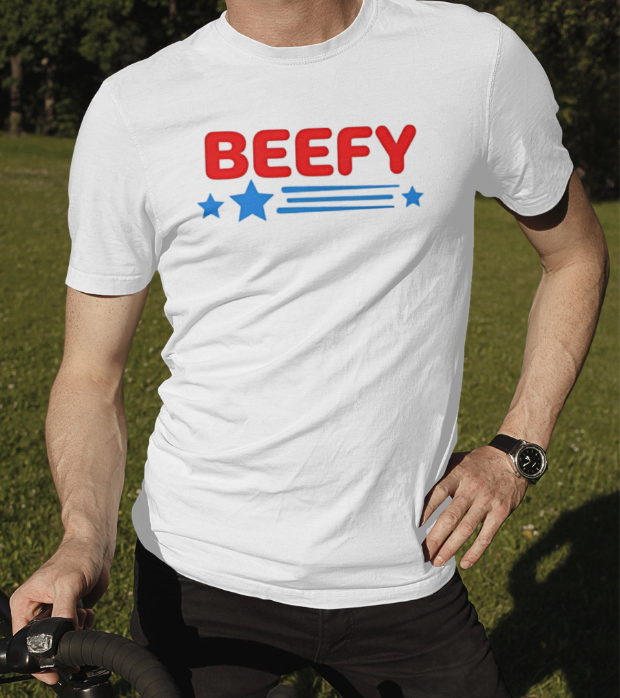 BEEFY Blue Stars And Stripes T-Shirt