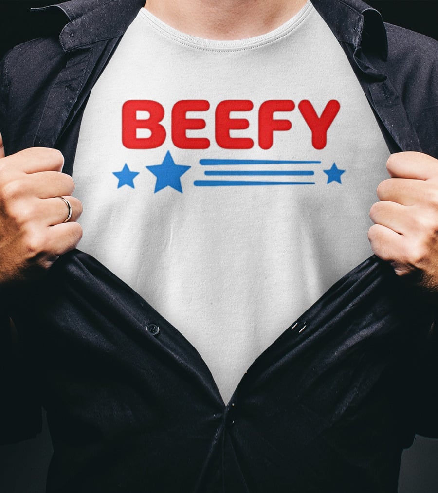 BEEFY Blue Stars And Stripes T-Shirt