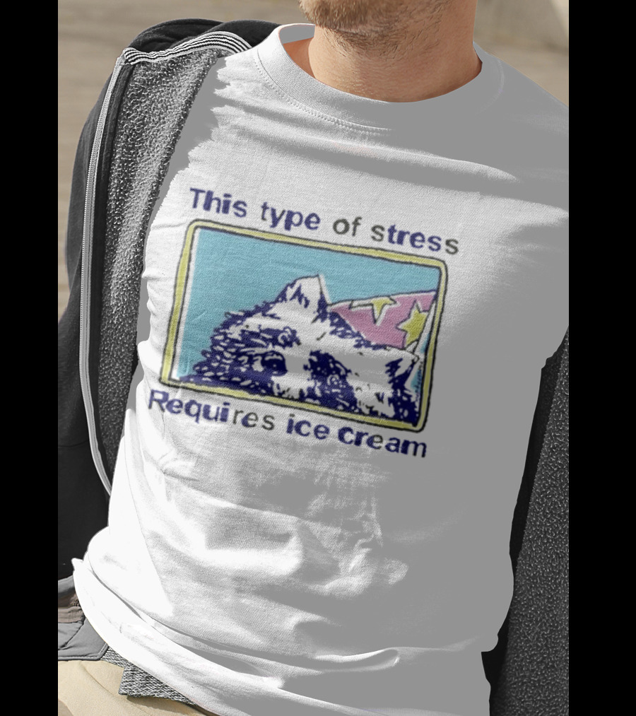 This Type Of Stress Requires Ice Cream Raccoon Meme T-Shirt