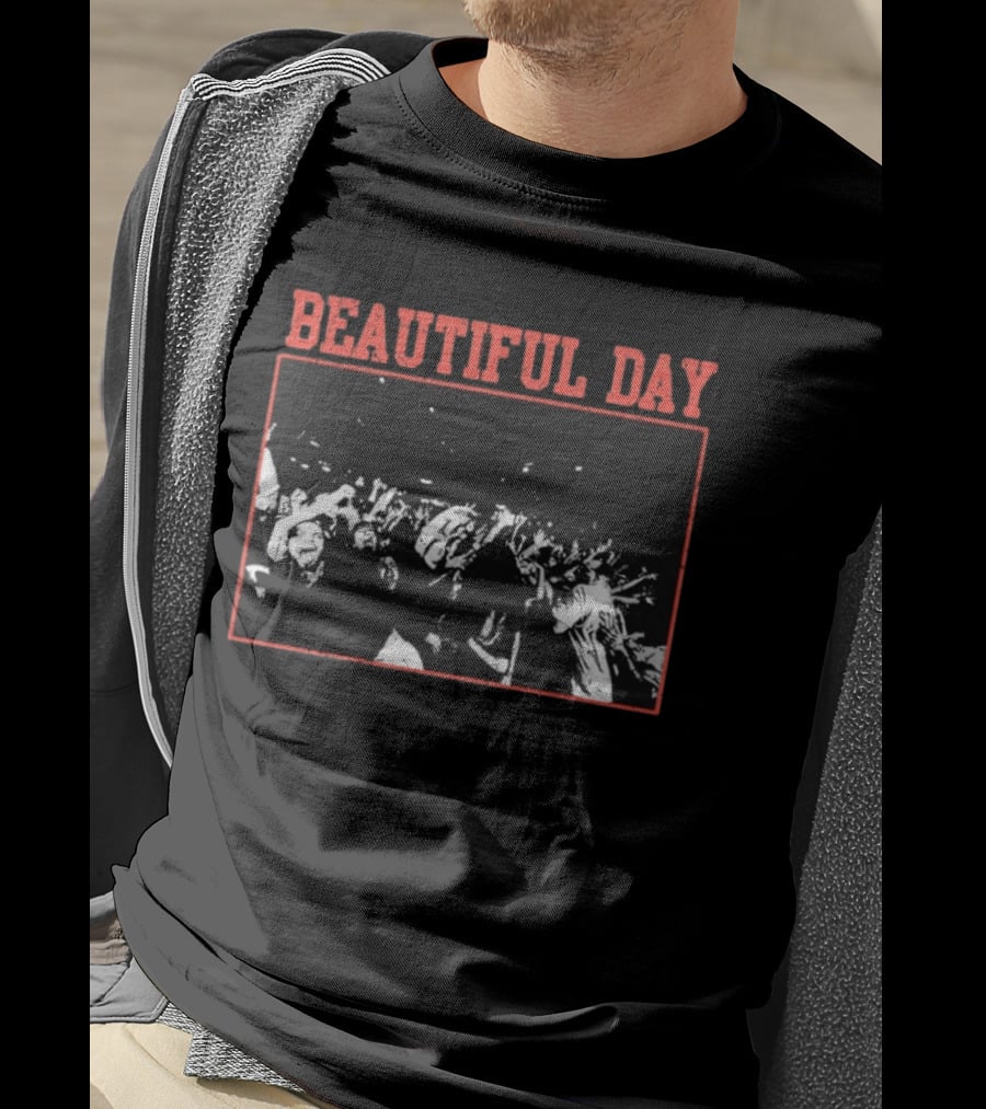 Beautiful Day Crowd Photo Black And White Concert Scene T-Shirt