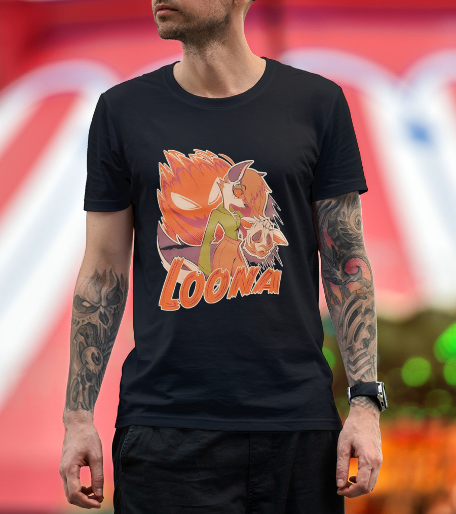 Helluva Boss Loona Hellhound Holding Mask T-Shirt