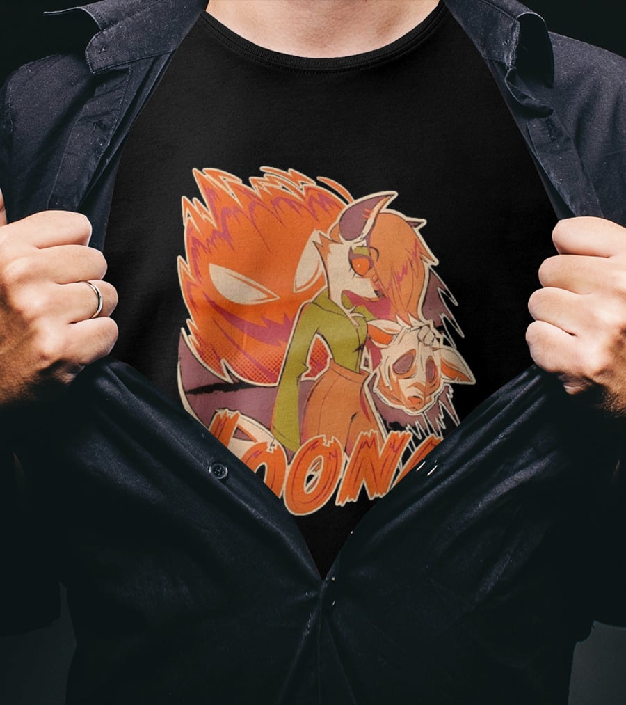 Helluva Boss Loona Hellhound Holding Mask T-Shirt