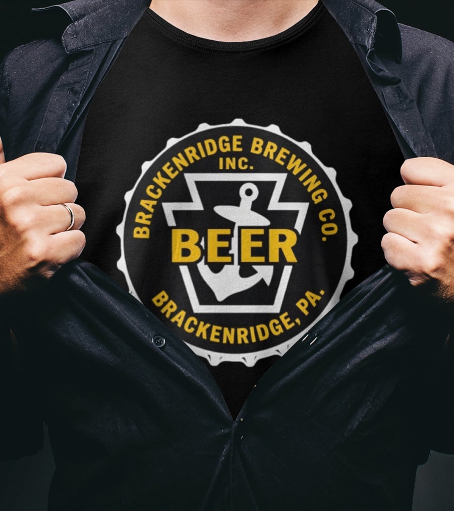 Brackenridge Brewing Co Inc Beer Anchor Bottle Cap Pennsylvania T-Shirt