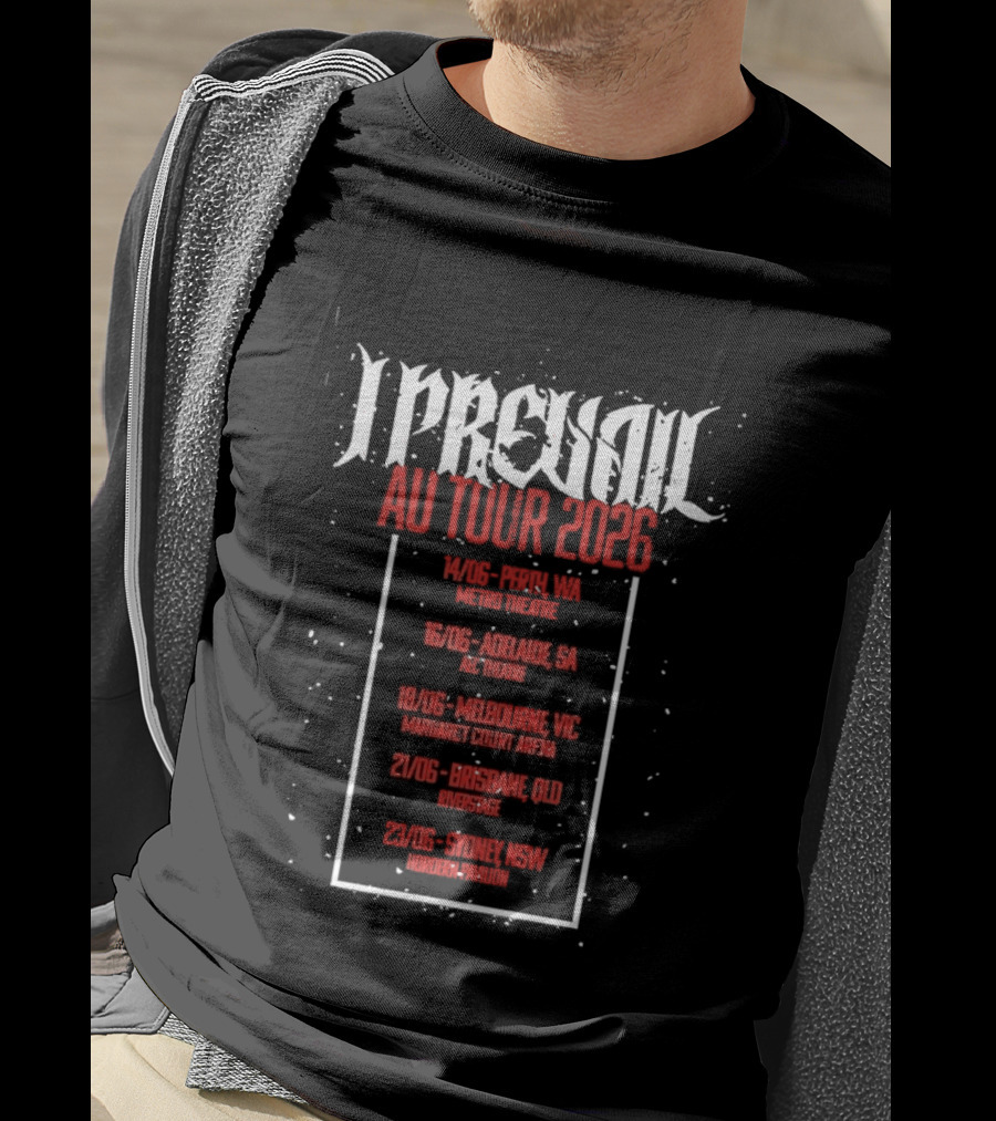 I Prevail AU Tour 2026 Adelaide Melbourne Brisbane Enmore Theatre T-Shirt