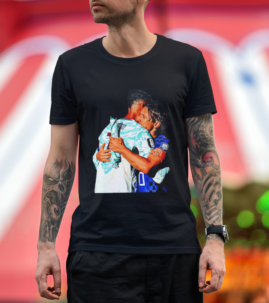 Modric Ronaldo Embrace Croatia Portugal Football Unity T-Shirt