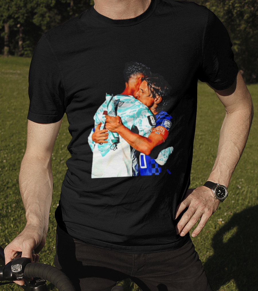 Modric Ronaldo Embrace Croatia Portugal Football Unity T-Shirt