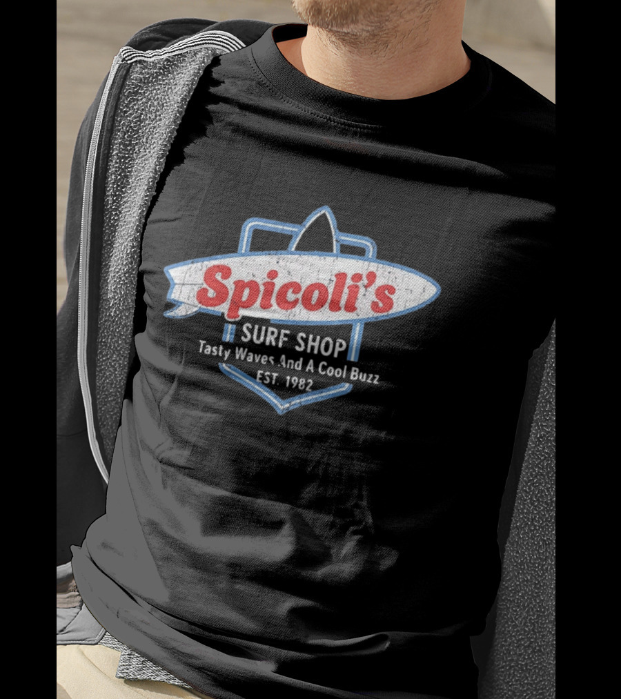 Spicoli's Surf Shop Tasty Waves And A Cool Buzz Est 1982 Fast Times Ridgemont T-Shirt