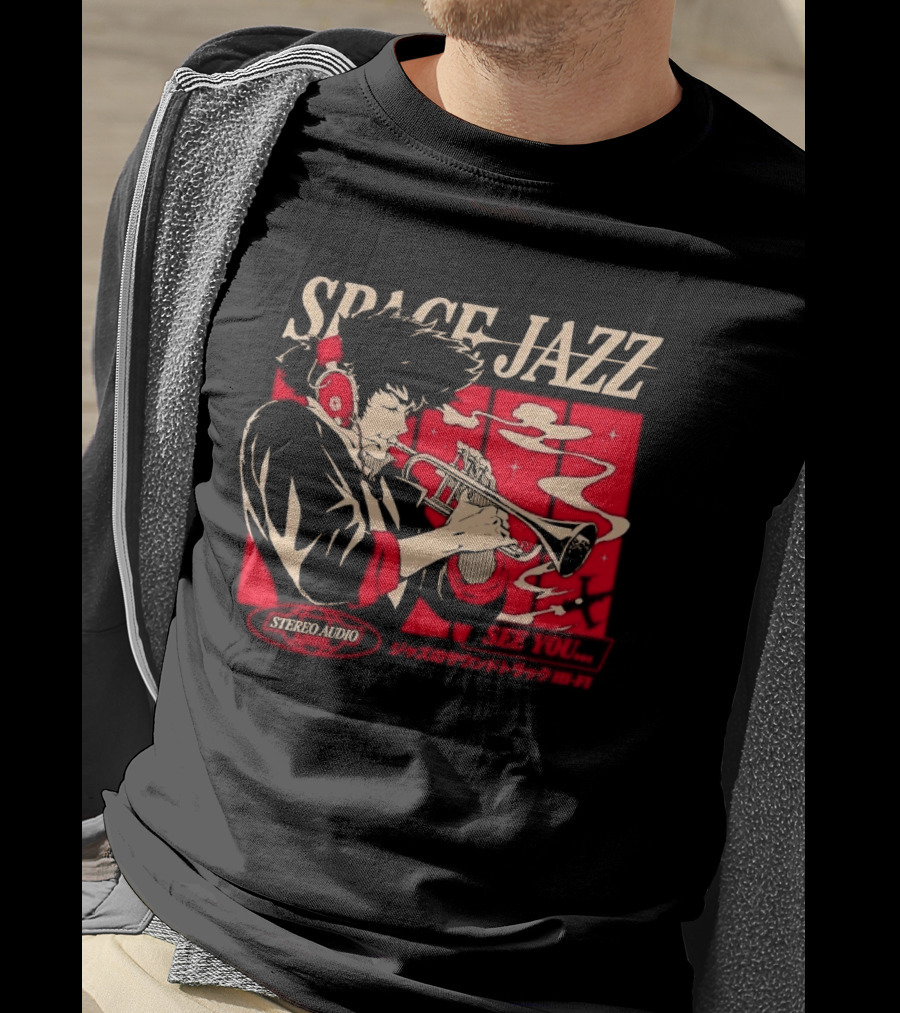 Space Jazz Spike Spiegel Stereo Audio See You T-Shirt
