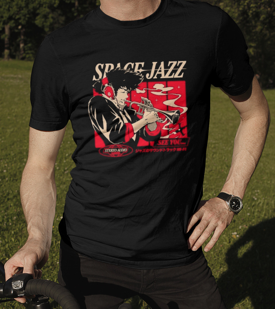 Space Jazz Spike Spiegel Stereo Audio See You T-Shirt