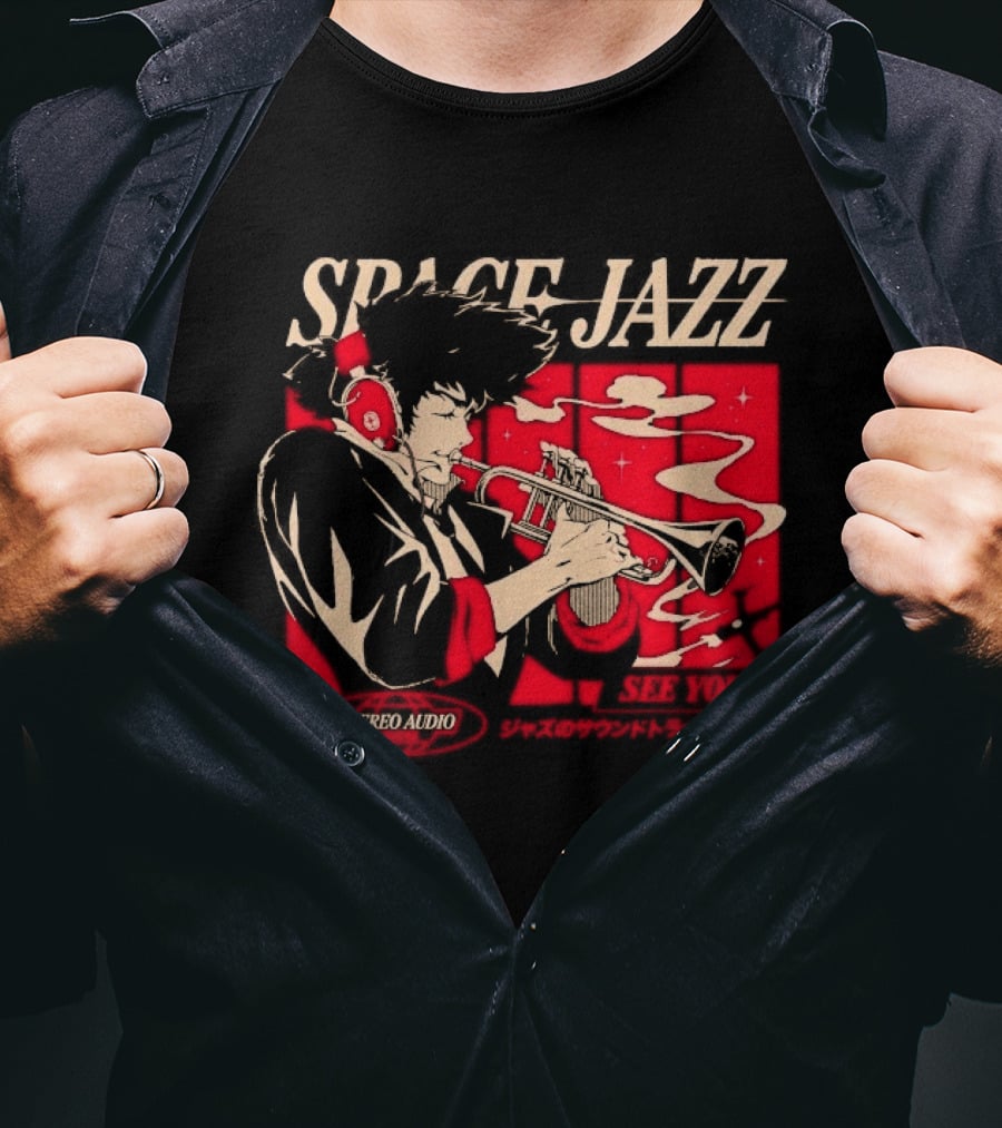 Space Jazz Spike Spiegel Stereo Audio See You T-Shirt