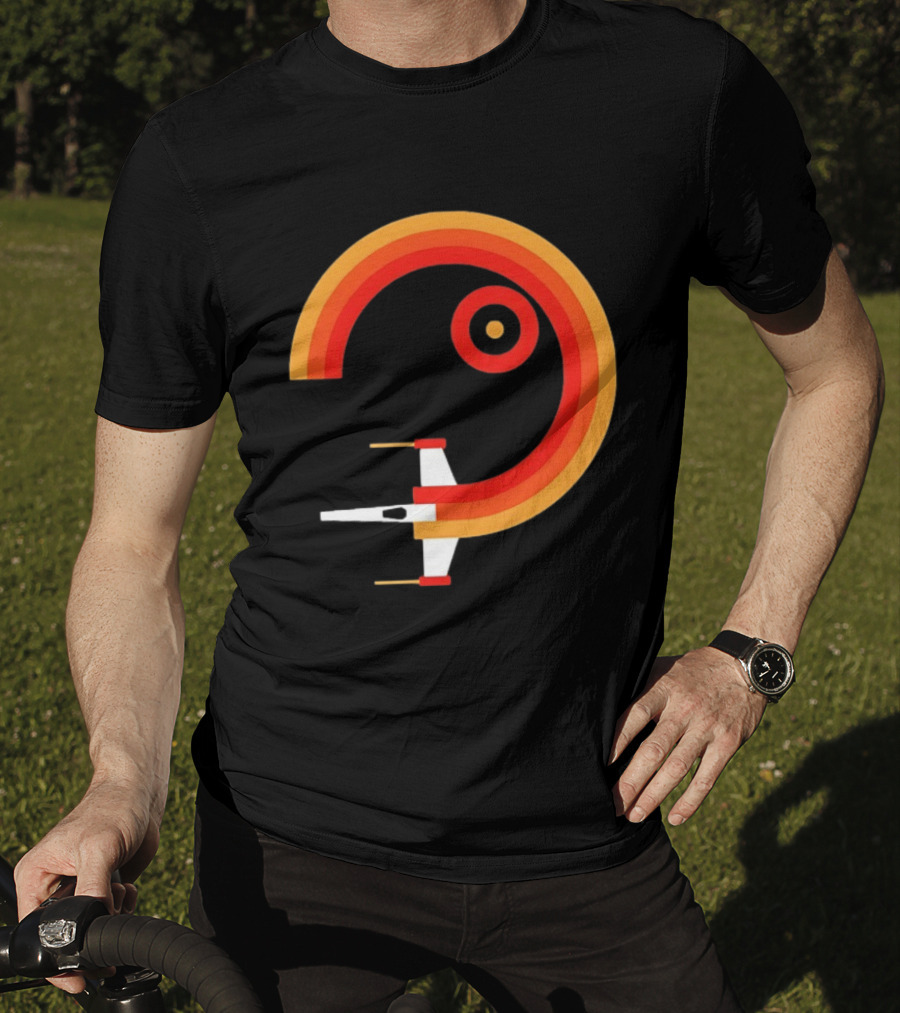 Star Wars X Wing Retro Sunset Circle T-Shirt