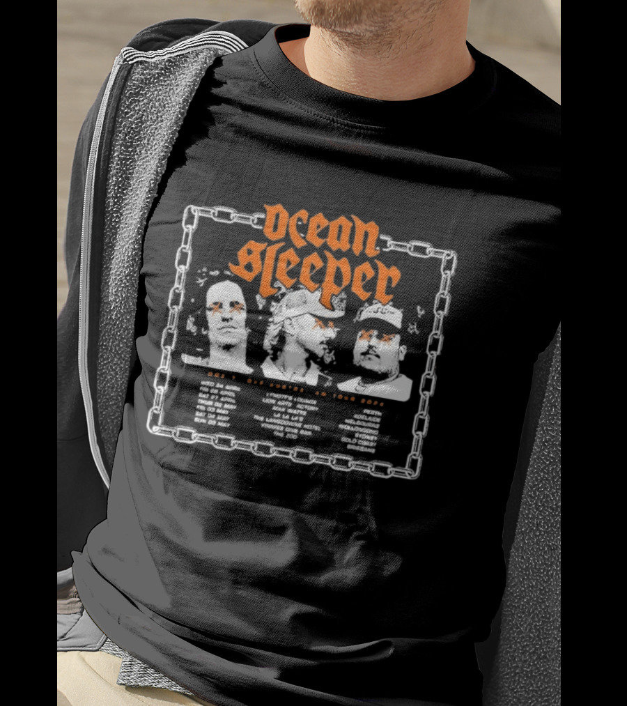 Ocean Sleeper Lonely Love Australia Tour 2024 Band Members Chain Border T-Shirt