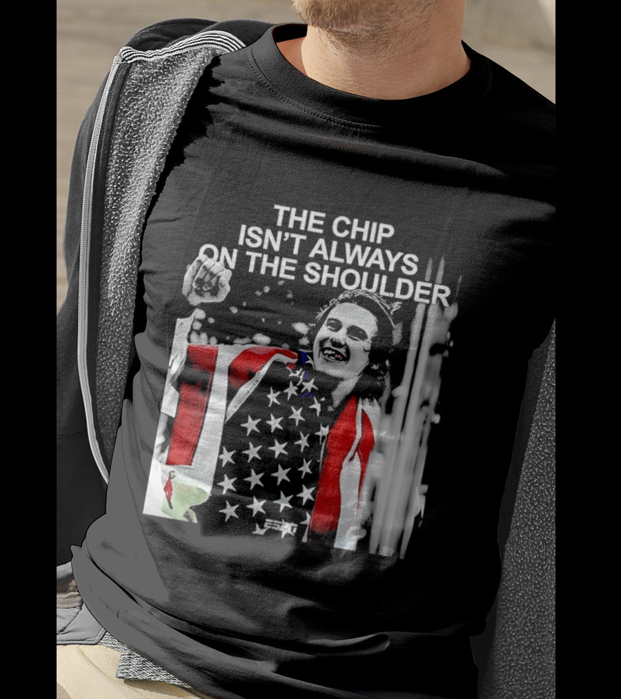 The Chip Isn't Always On The Shoulder Stars And Stripes Tribute NHL Jack Hughes T-Shirt