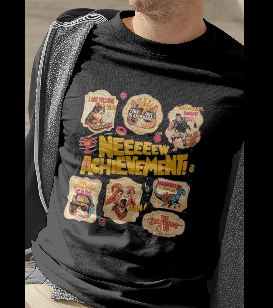 Neeeew Achievement Dungeon Crawler Carl Sticker Pack I Am Yelling Carl Viva La Revolucion Mongo Is Appalled Desperado Club T-Shirt