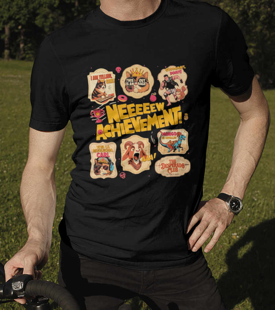 Neeeew Achievement Dungeon Crawler Carl Sticker Pack I Am Yelling Carl Viva La Revolucion Mongo Is Appalled Desperado Club T-Shirt